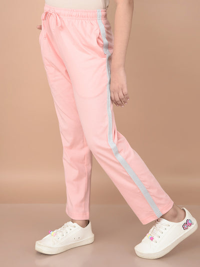 Plain Pink Lounge Pants-Girls Co-Ord Sets-Crimsoune Club
