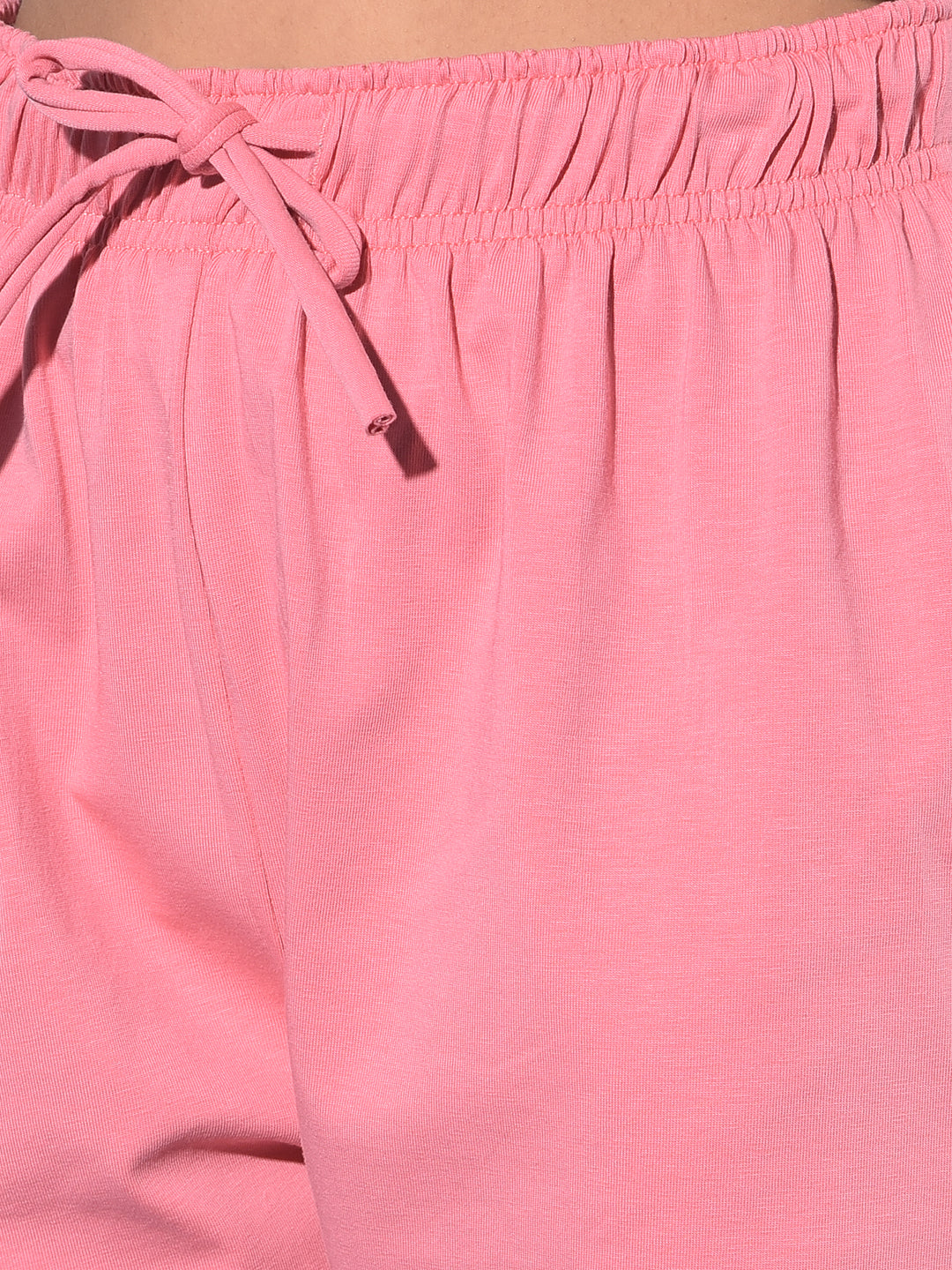Pink Mid Thigh Cotton Shorts-Girls Shorts-Crimsoune Club