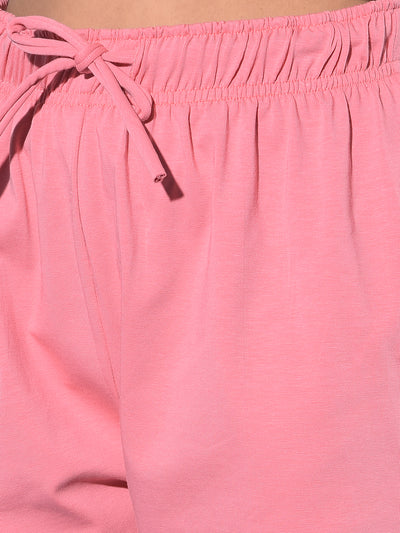 Pink Mid Thigh Cotton Shorts-Girls Shorts-Crimsoune Club