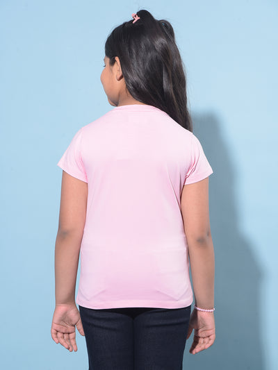 Pink Cotton T-Shirt-Girls T-Shirts-Crimsoune Club