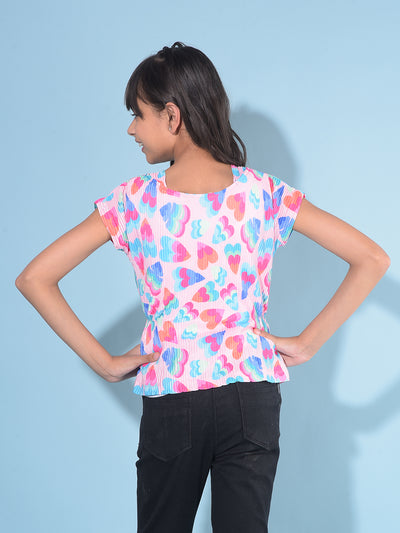 Multi-Colour Printed Top-Girls Tops-Crimsoune Club