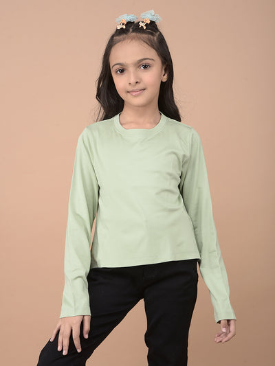 Green T-Shirt-Girls T-Shirts-Crimsoune Club