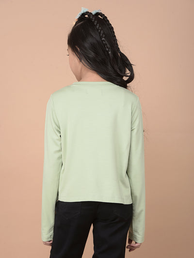 Green T-Shirt-Girls T-Shirts-Crimsoune Club