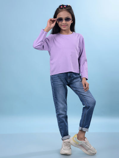 Blue T-Shirt-Girls T-Shirts-Crimsoune Club