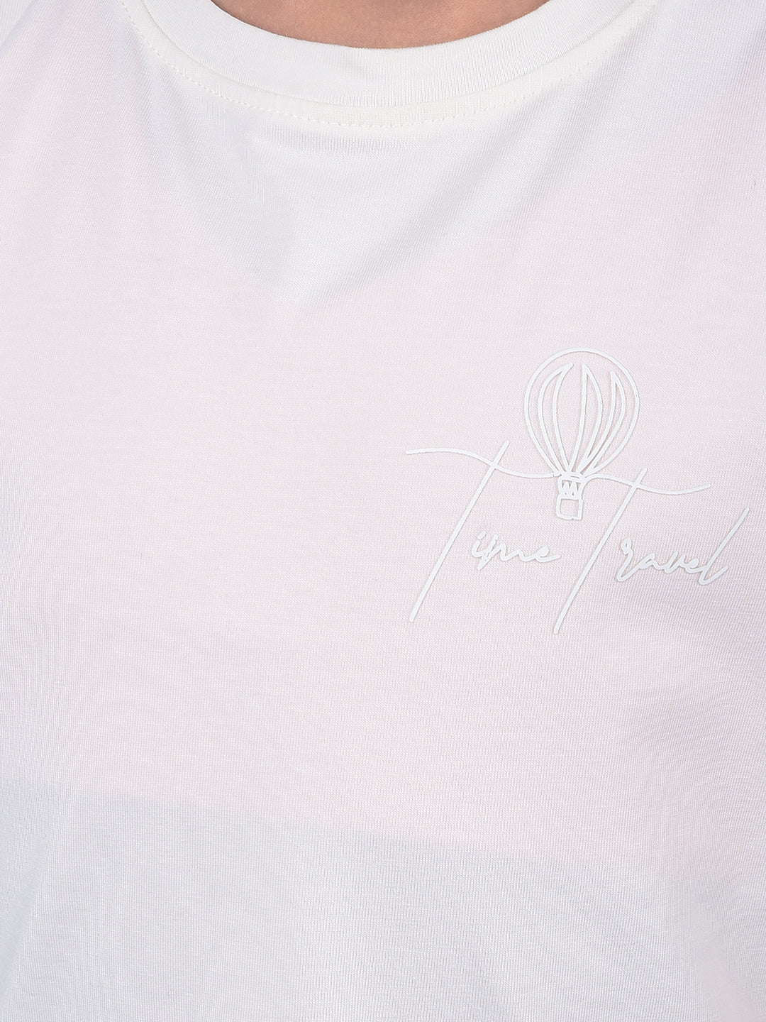 White Printed T-Shirt-Girls T-Shirts-Crimsoune Club