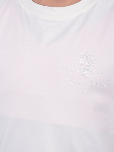 White Printed T-Shirt-Girls T-Shirts-Crimsoune Club