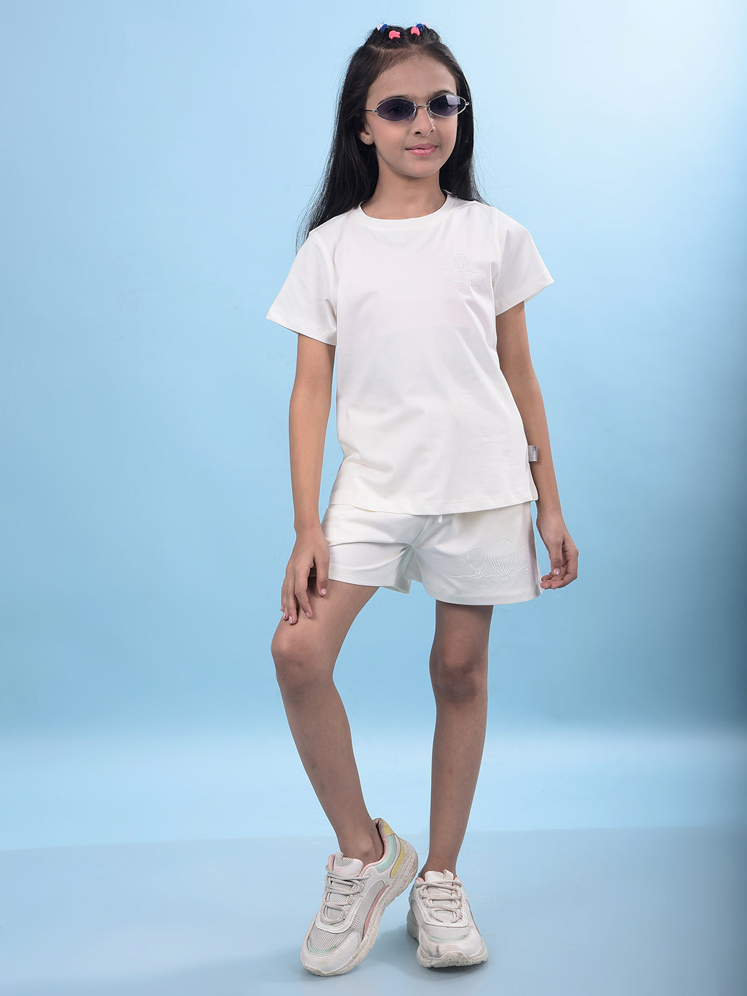 White Printed T-Shirt-Girls T-Shirts-Crimsoune Club