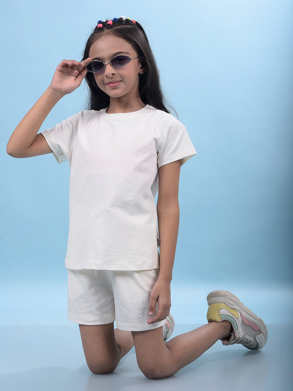 White Printed T-Shirt-Girls T-Shirts-Crimsoune Club