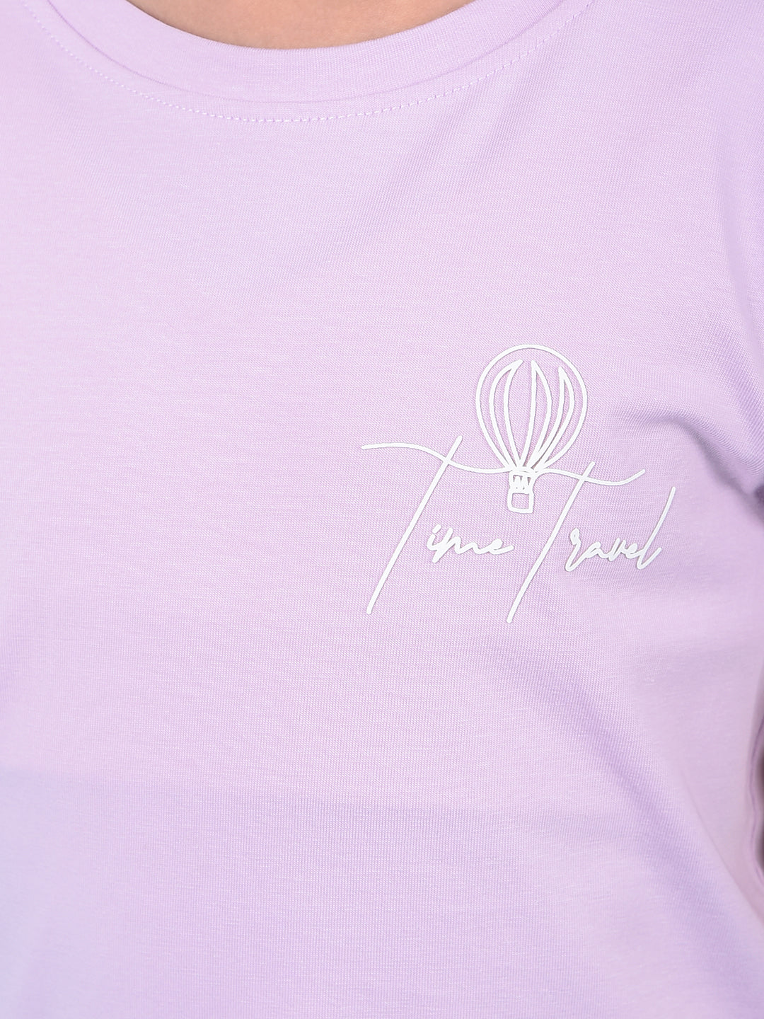 Purple Printed T-Shirt-Girls T-Shirts-Crimsoune Club