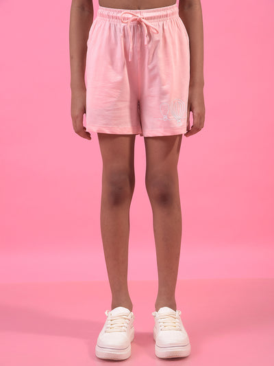 Girl's Pink Shorts-Girls Shorts-Crimsoune Club