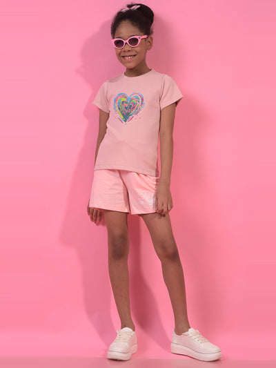 Girl's Pink Shorts-Girls Shorts-Crimsoune Club