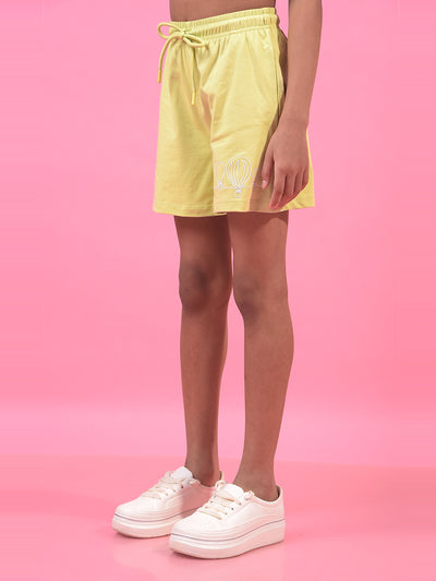 Girl's Green Shorts-Girls Shorts-Crimsoune Club