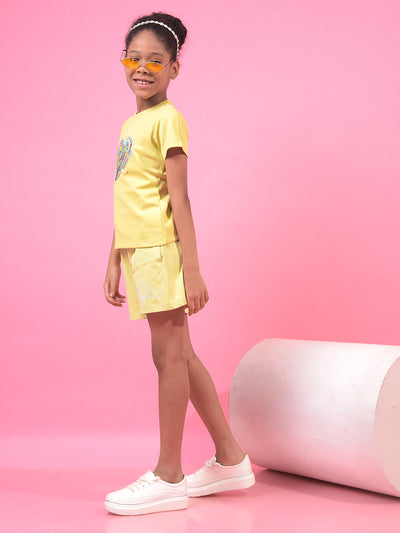Girl's Green Shorts-Girls Shorts-Crimsoune Club