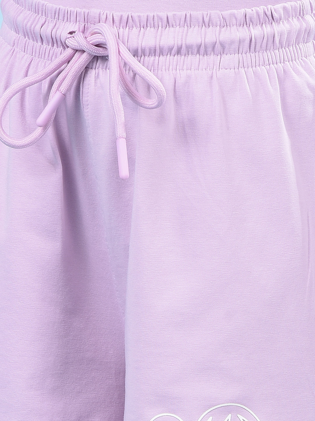 Purple Printed Cotton Shorts-Girls Shorts-Crimsoune Club