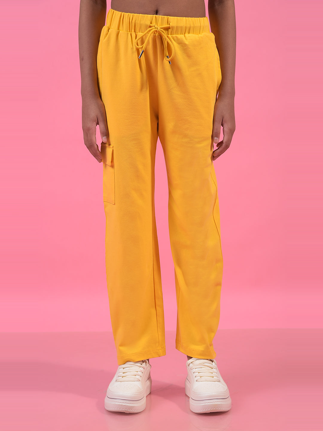 Girl's Mustard Trackpants-Girls Trackpants-Crimsoune Club