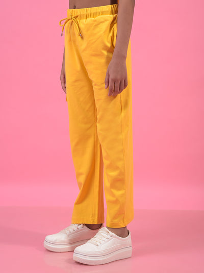 Girl's Mustard Trackpants-Girls Trackpants-Crimsoune Club