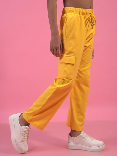 Girl's Mustard Trackpants-Girls Trackpants-Crimsoune Club