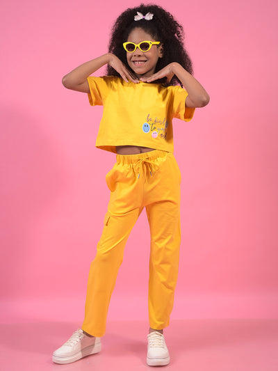 Girl's Mustard Trackpants-Girls Trackpants-Crimsoune Club