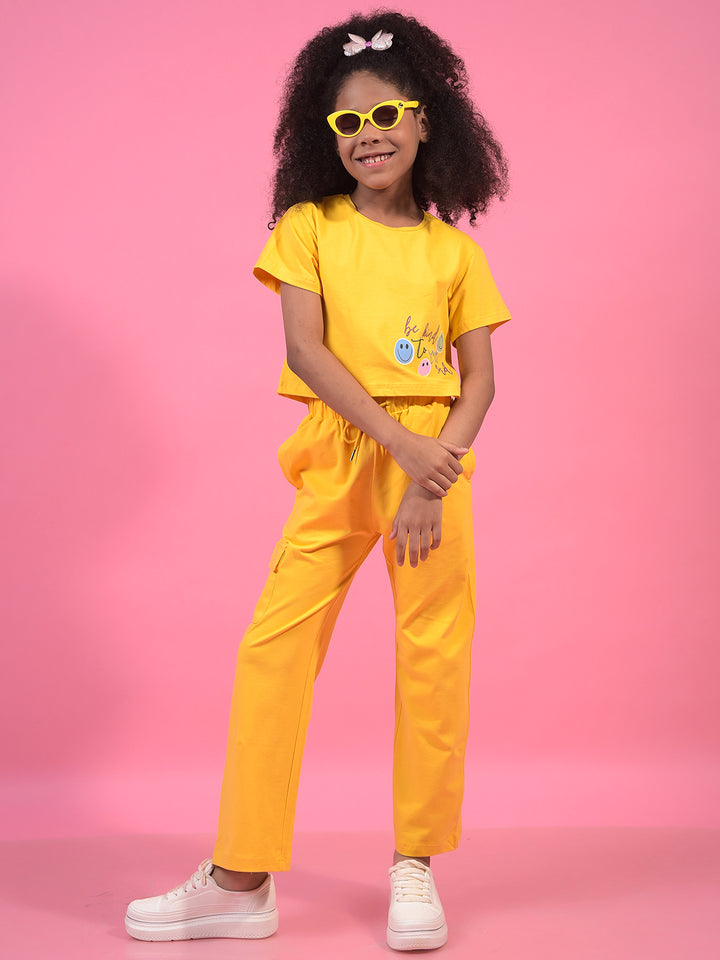 Girl's Mustard Trackpants-Girls Trackpants-Crimsoune Club