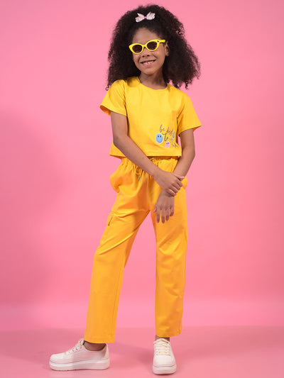 Girl's Mustard Trackpants-Girls Trackpants-Crimsoune Club