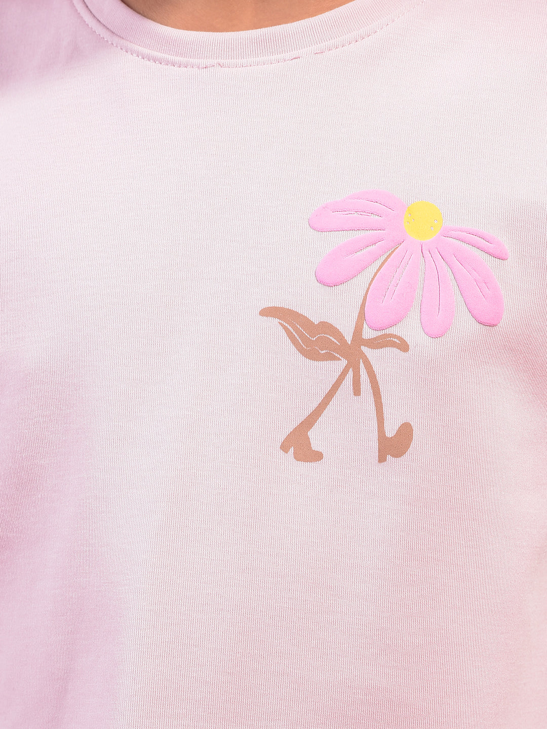 Girl's Pink Embellished T-Shirt-Girls T-Shirts-Crimsoune Club