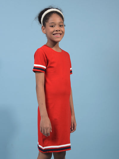 Girl's Red A-Line Dress-Girls Dress-Crimsoune Club