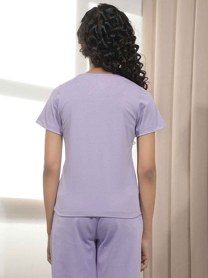 Purple Graphic Print T-Shirt