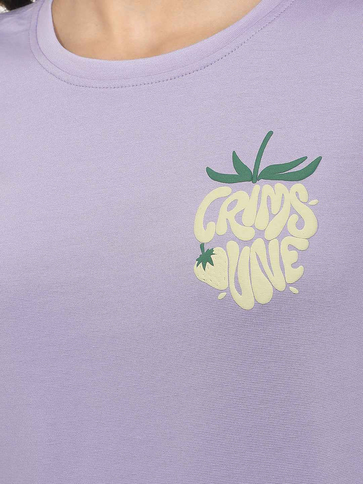 Purple Graphic Print T-Shirt