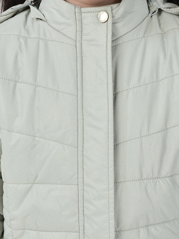 Green Hooded Puffer Jacket-Girl Jackets-Crimsoune Club