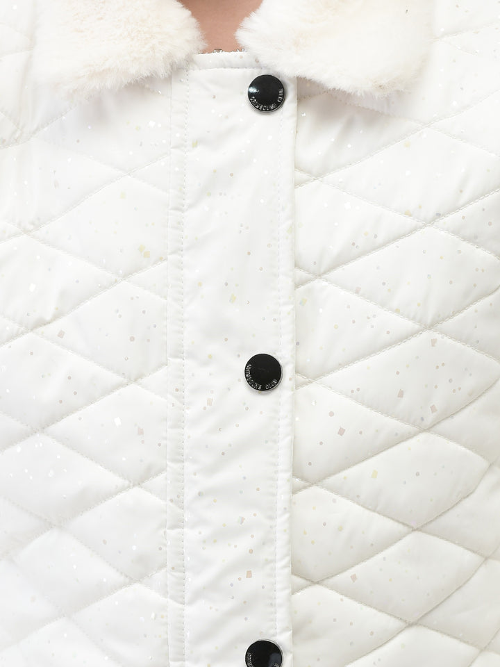 White Printed Jacket-Girls Jackets-Crimsoune Club