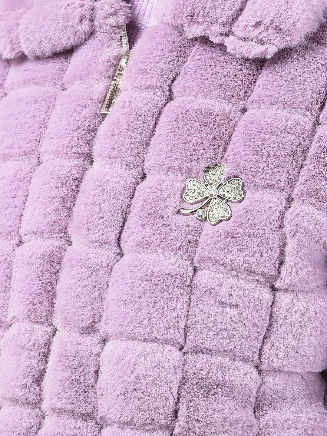Purple Fur Jacket-Girls Jackets-Crimsoune Club