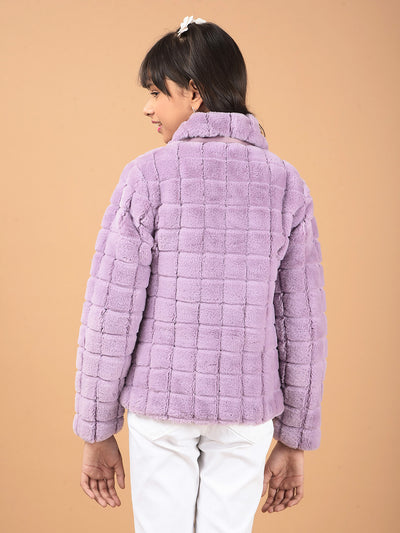 Purple Fur Jacket-Girls Jackets-Crimsoune Club