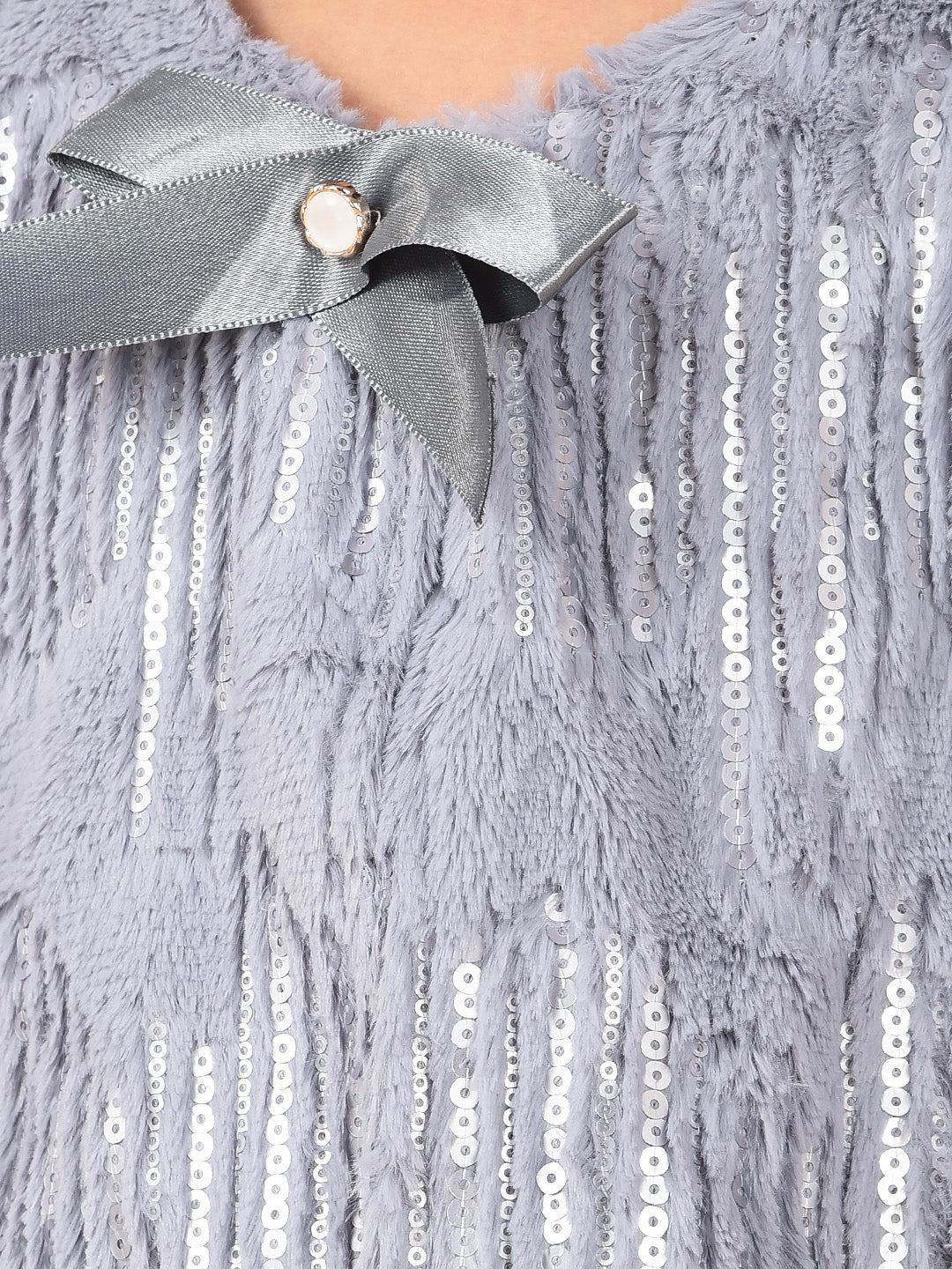 Grey Crop Length Cardigan-Girls Cardigans-Crimsoune Club