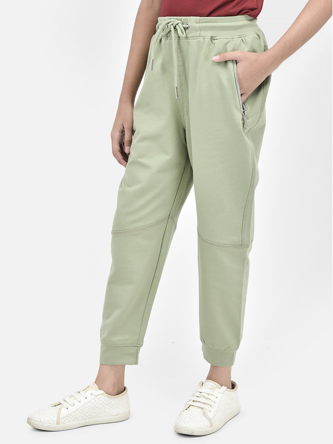 Olive Joggers-Girls Trackpants-Crimsoune Club