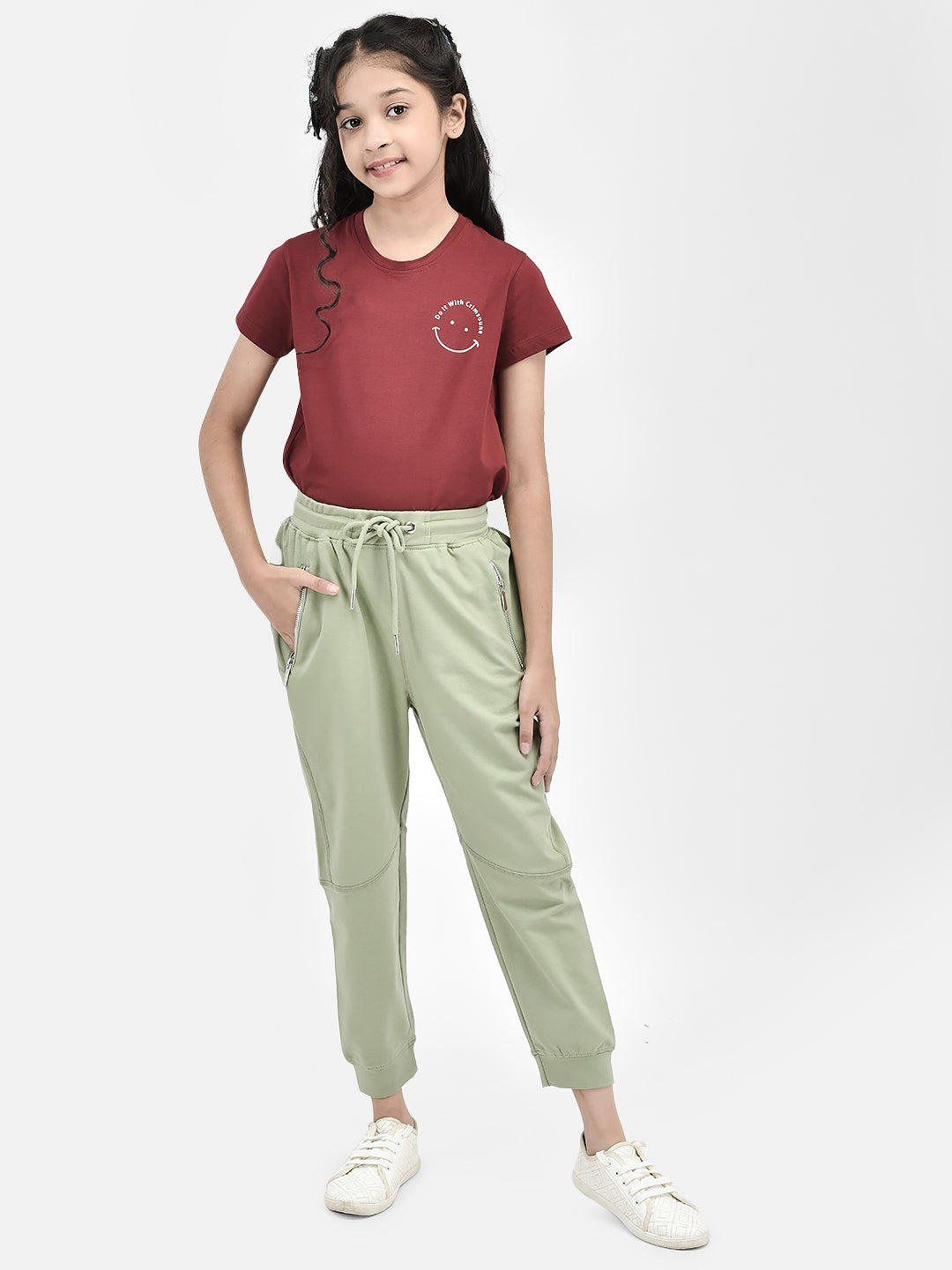 Olive Joggers-Girls Trackpants-Crimsoune Club