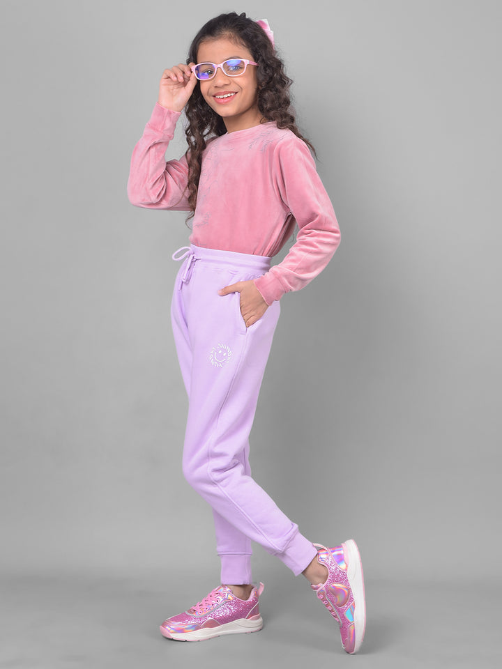 Purple Trackpant-Girls Trackpants-Crimsoune Club