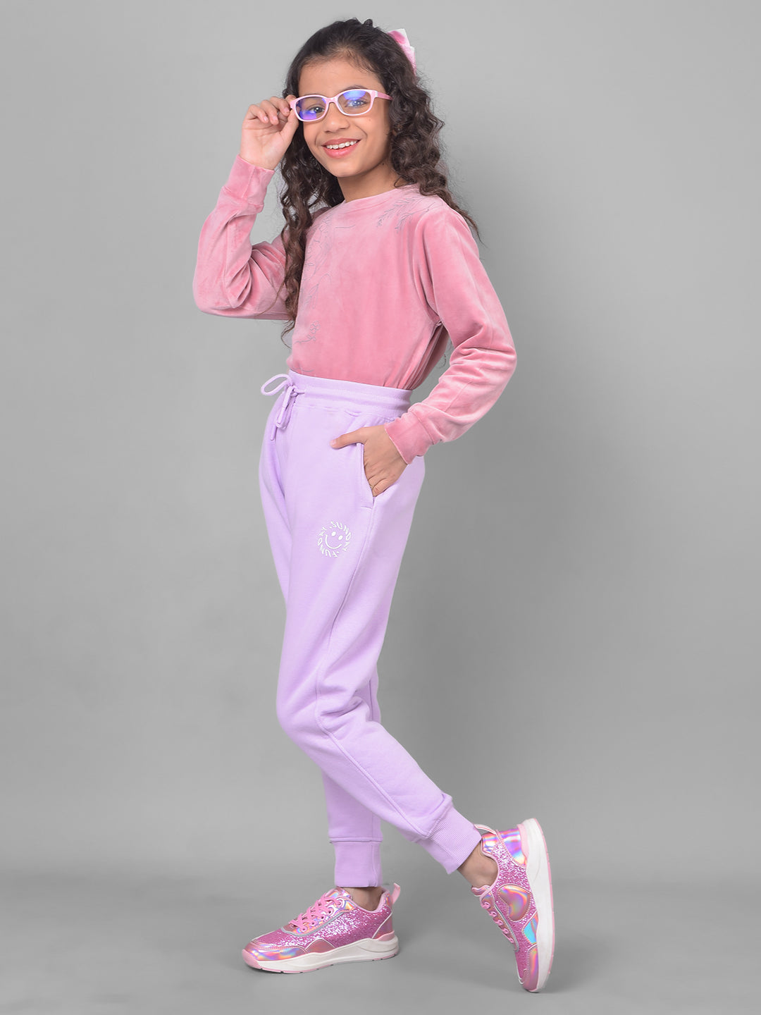 Purple Trackpant-Girls Trackpants-Crimsoune Club