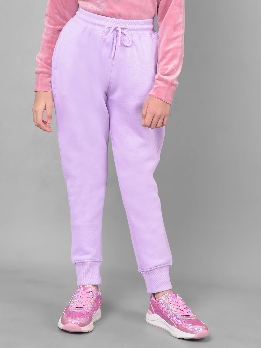 Purple Trackpant-Girls Trackpants-Crimsoune Club