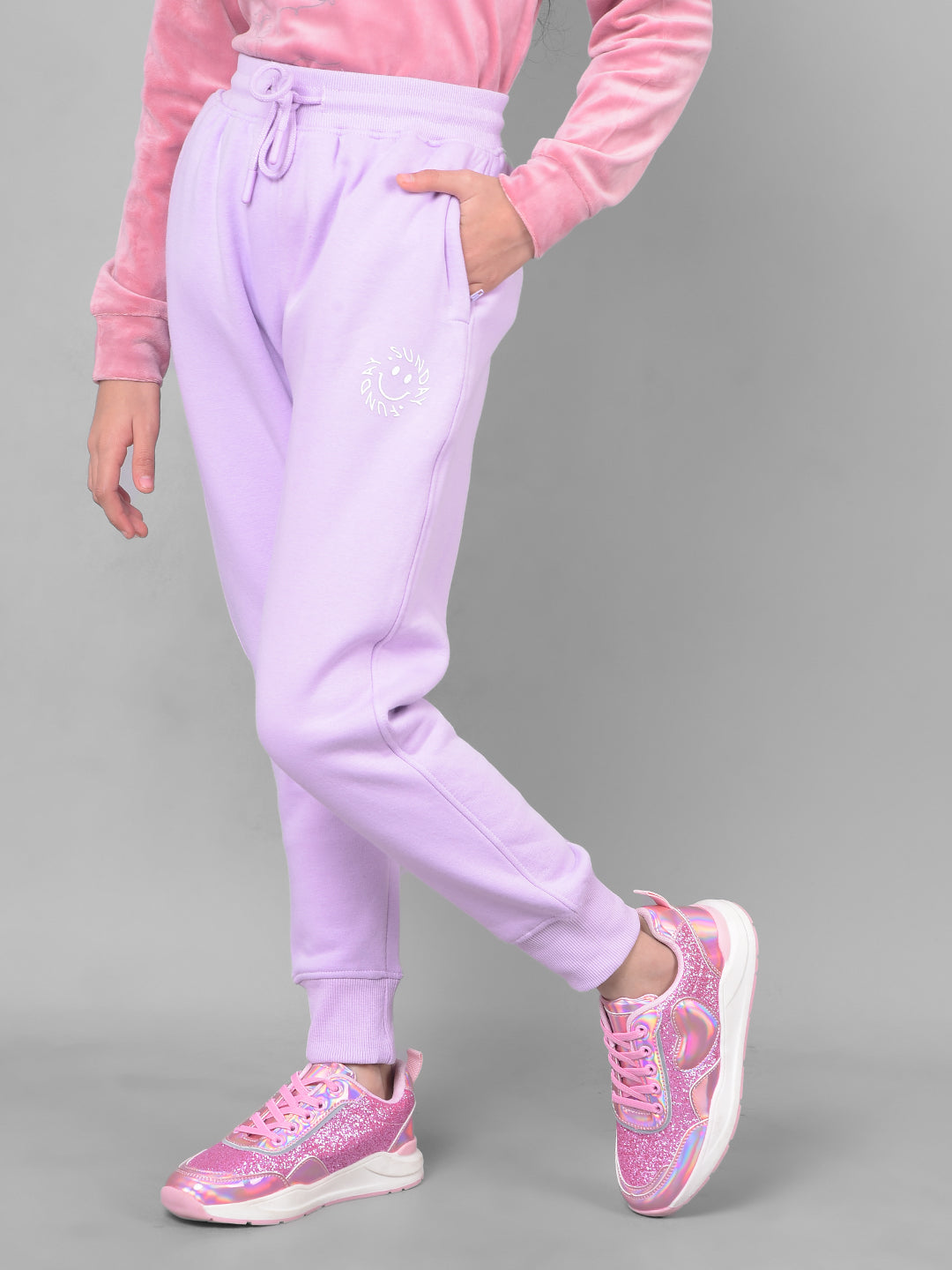 Purple Trackpant-Girls Trackpants-Crimsoune Club