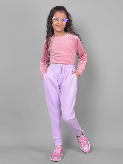 Purple Trackpant-Girls Trackpants-Crimsoune Club