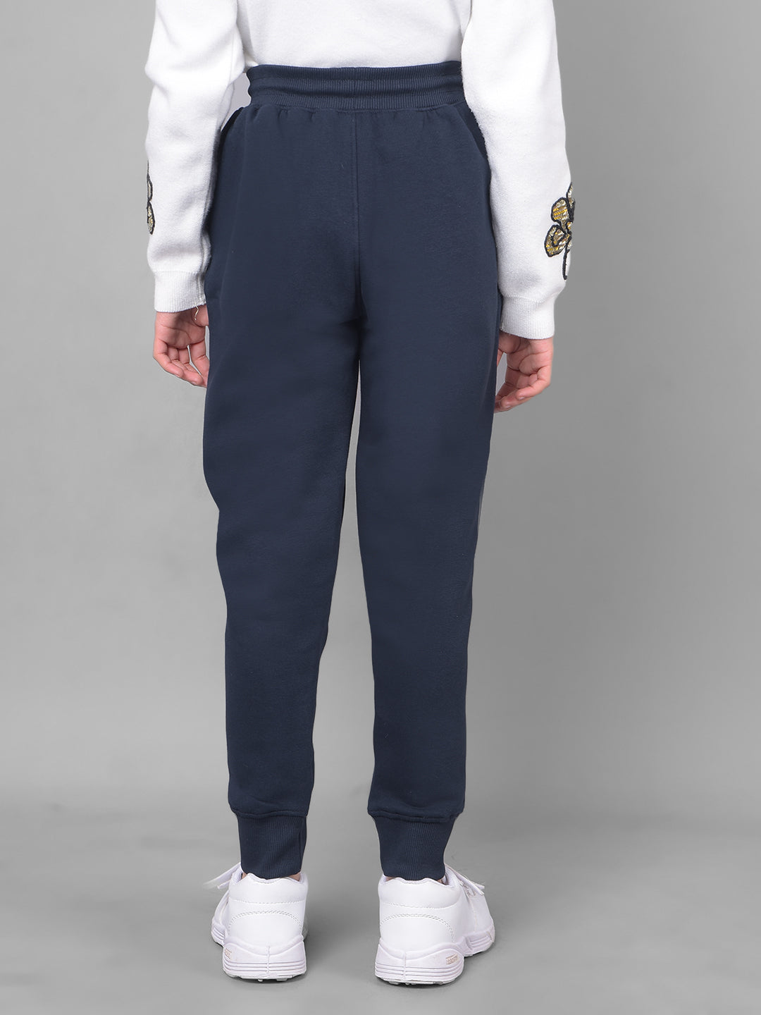 Navy Blue Trackpant-Girls Trackpants-Crimsoune Club