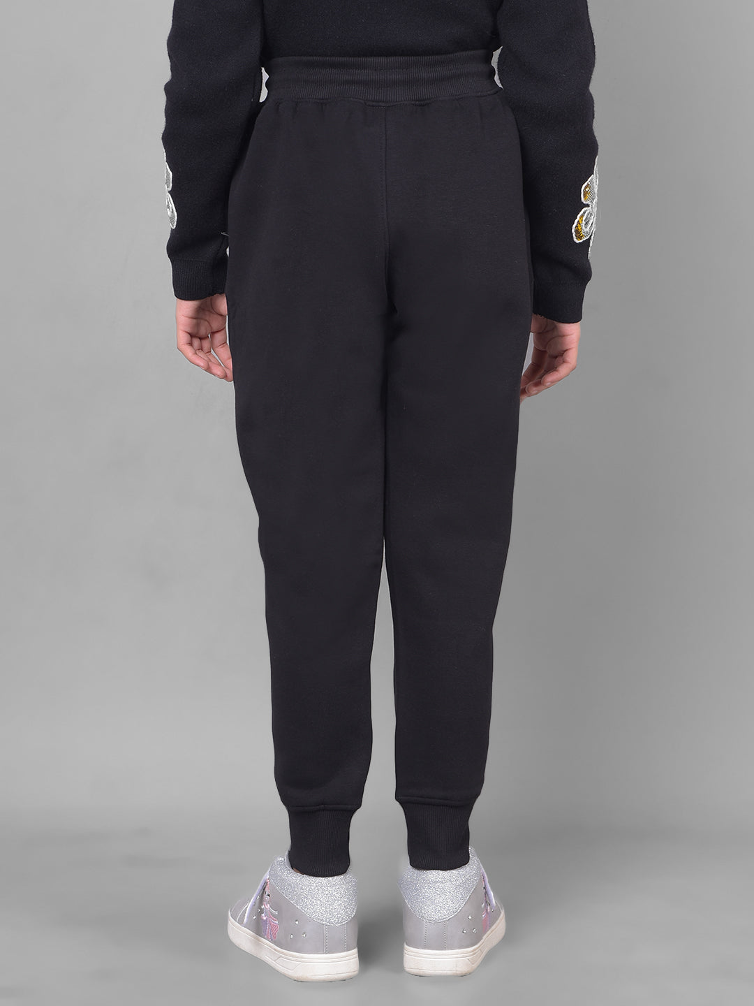 Black Trackpant-Girls Trackpants-Crimsoune Club