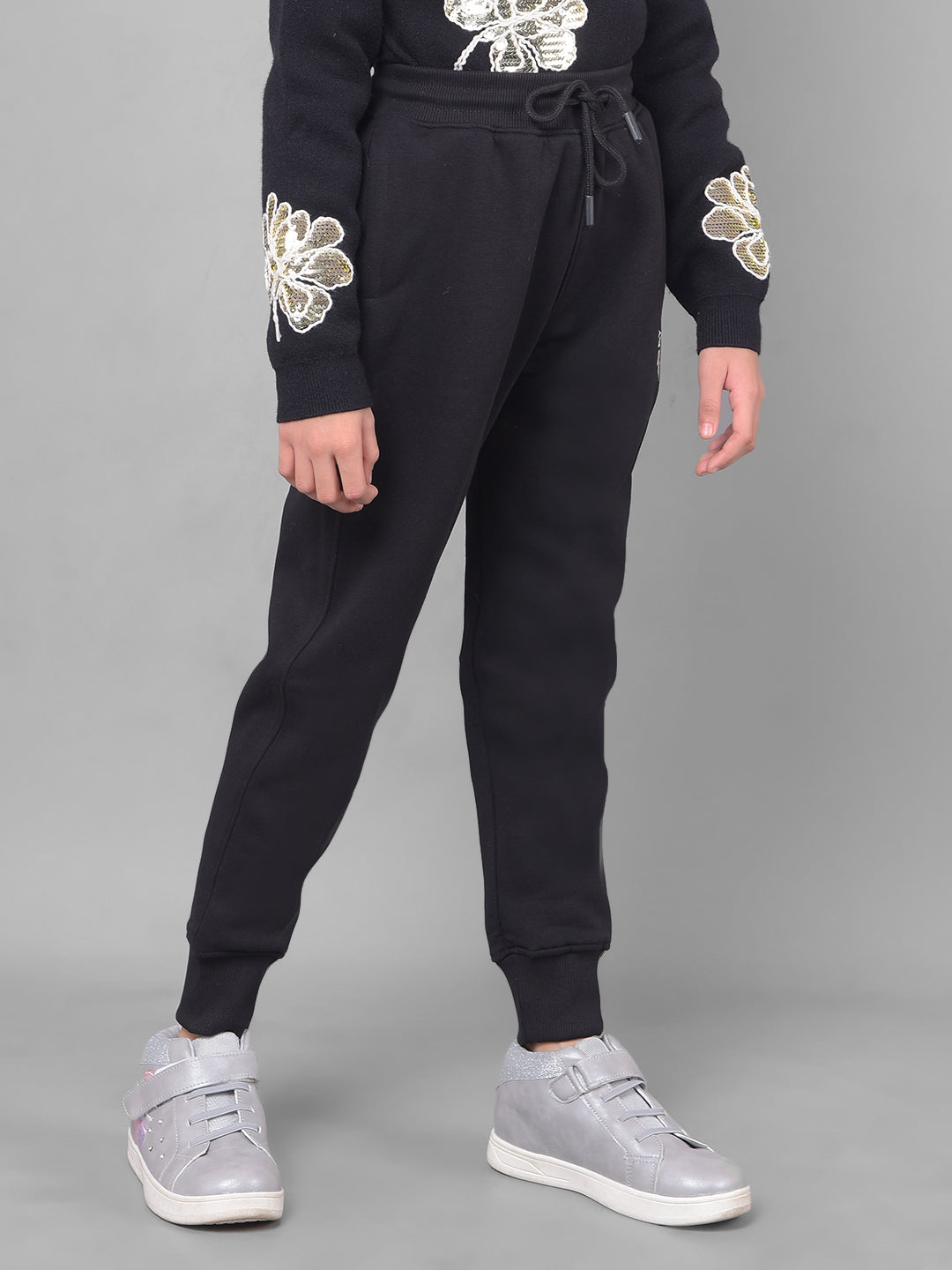 Black Trackpant-Girls Trackpants-Crimsoune Club