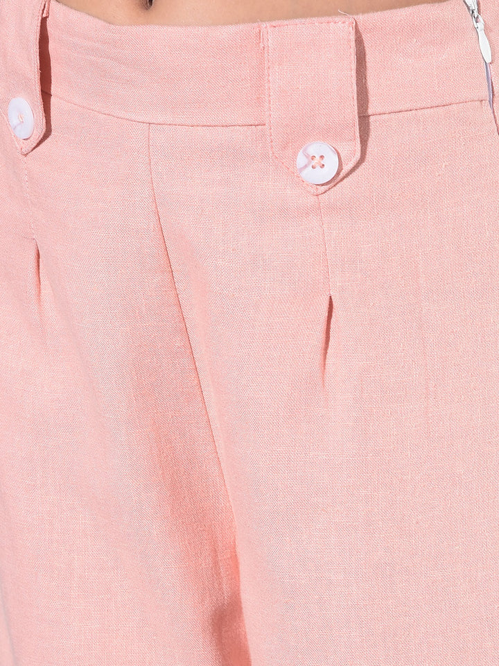 Peach Crop Length Lower-Girls Lounge pant-Crimsoune Club