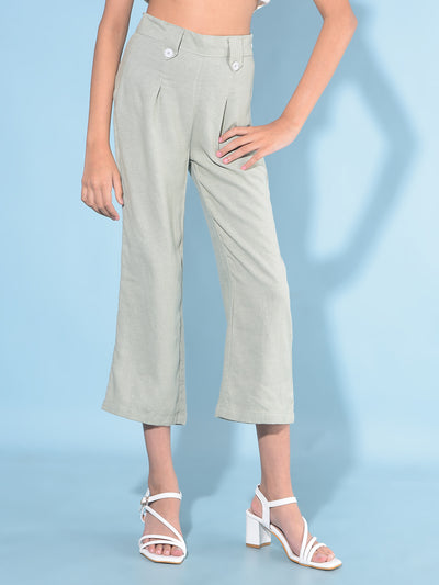 Green Crop Length Lower-Girls Lounge pant-Crimsoune Club