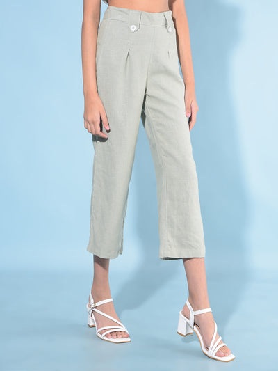 Green Crop Length Lower-Girls Lounge pant-Crimsoune Club