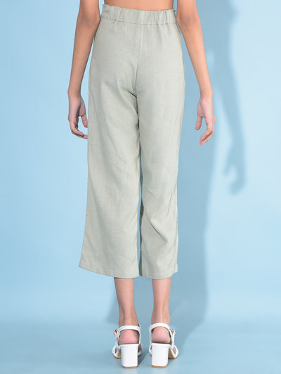 Green Crop Length Lower-Girls Lounge pant-Crimsoune Club