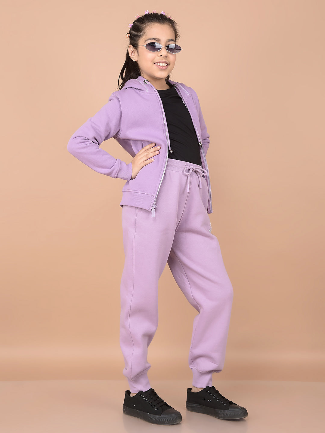 Purple Joggers-Girls Joggers-Crimsoune Club