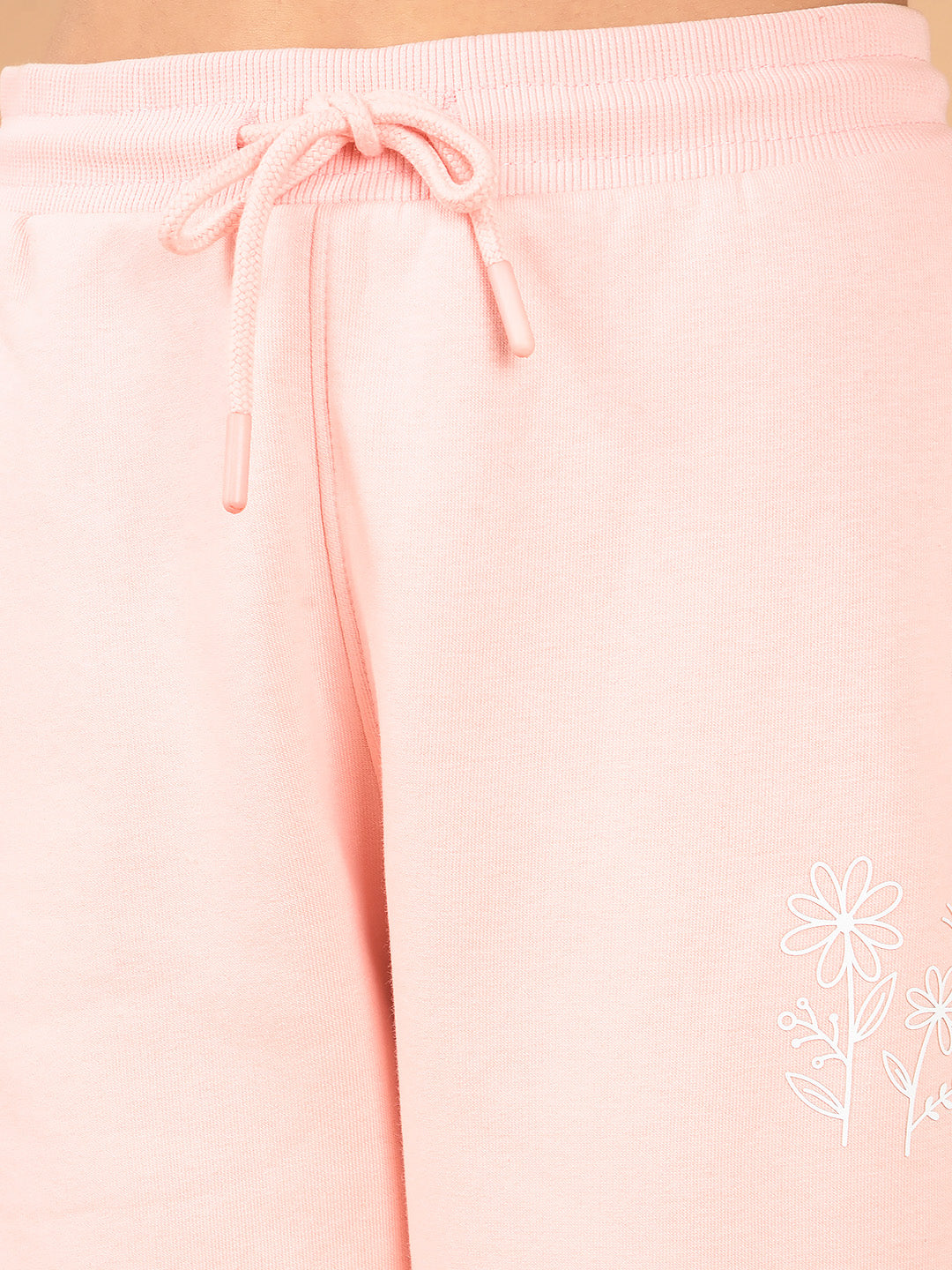 Pink Floral Print Joggers-Girls Joggers-Crimsoune Club