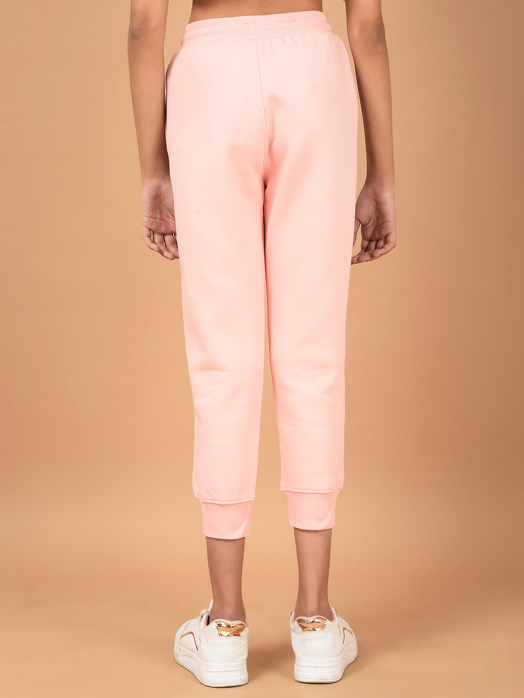 Pink Floral Print Joggers-Girls Joggers-Crimsoune Club
